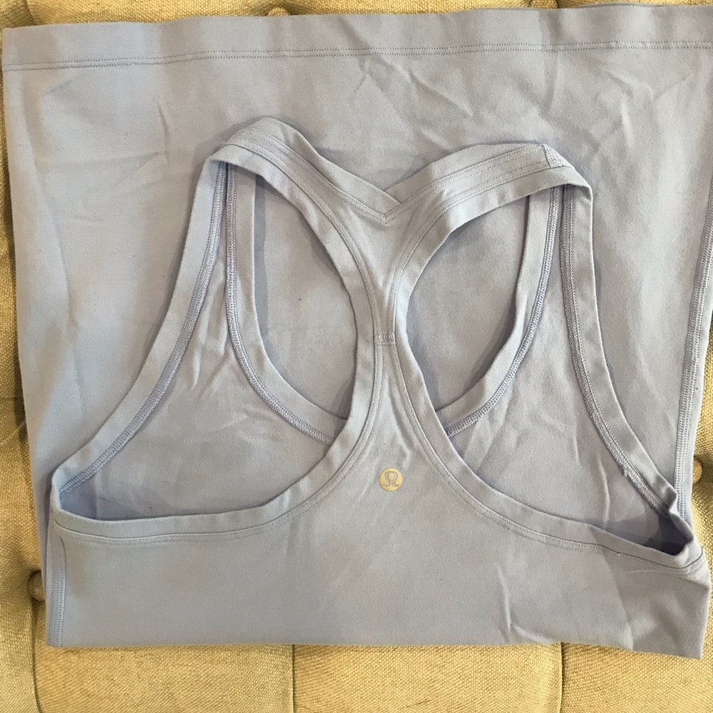 Light blue Lululemon racer back top size 8
